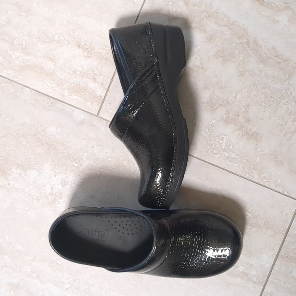 Sanita Professional Croco Clog Black Ladies